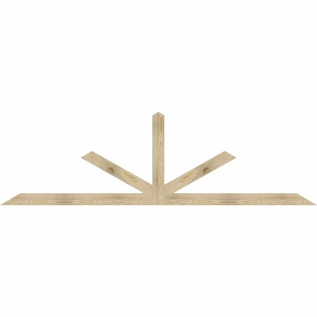 Ekena Millwork Saratoga Rough Sawn Timber Gable Bracket, Douglas Fir, 108"W x 31 1/2"H x 2"D x 4"F, 7/12 Pitch GBW108X31X0204SAR00RDF